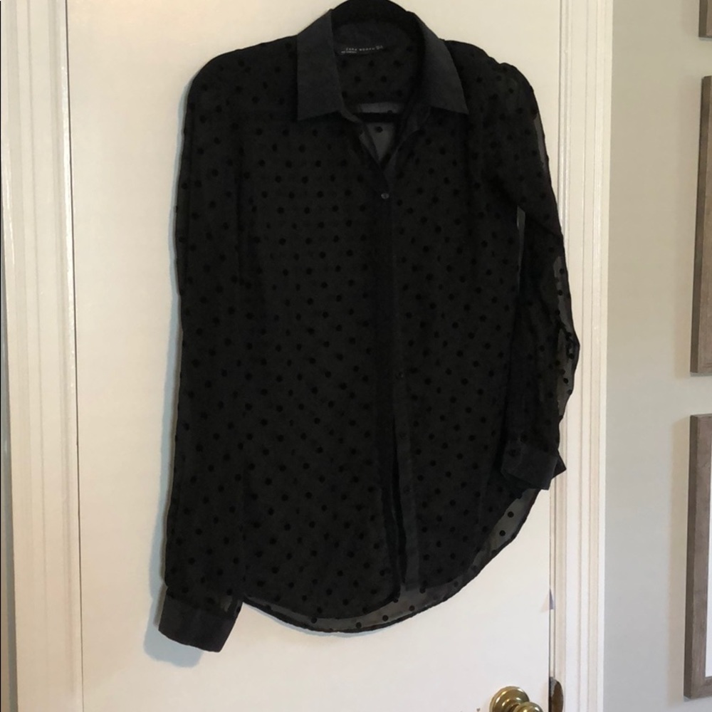 Zara polka dot blouse